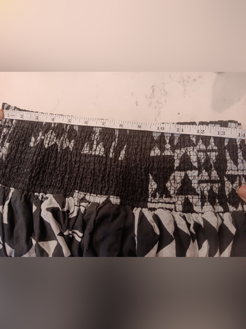 Anthropologie - Black & White Geometric Maxi Skirt - Women's Flowing A-Line - Picture 6 of 6